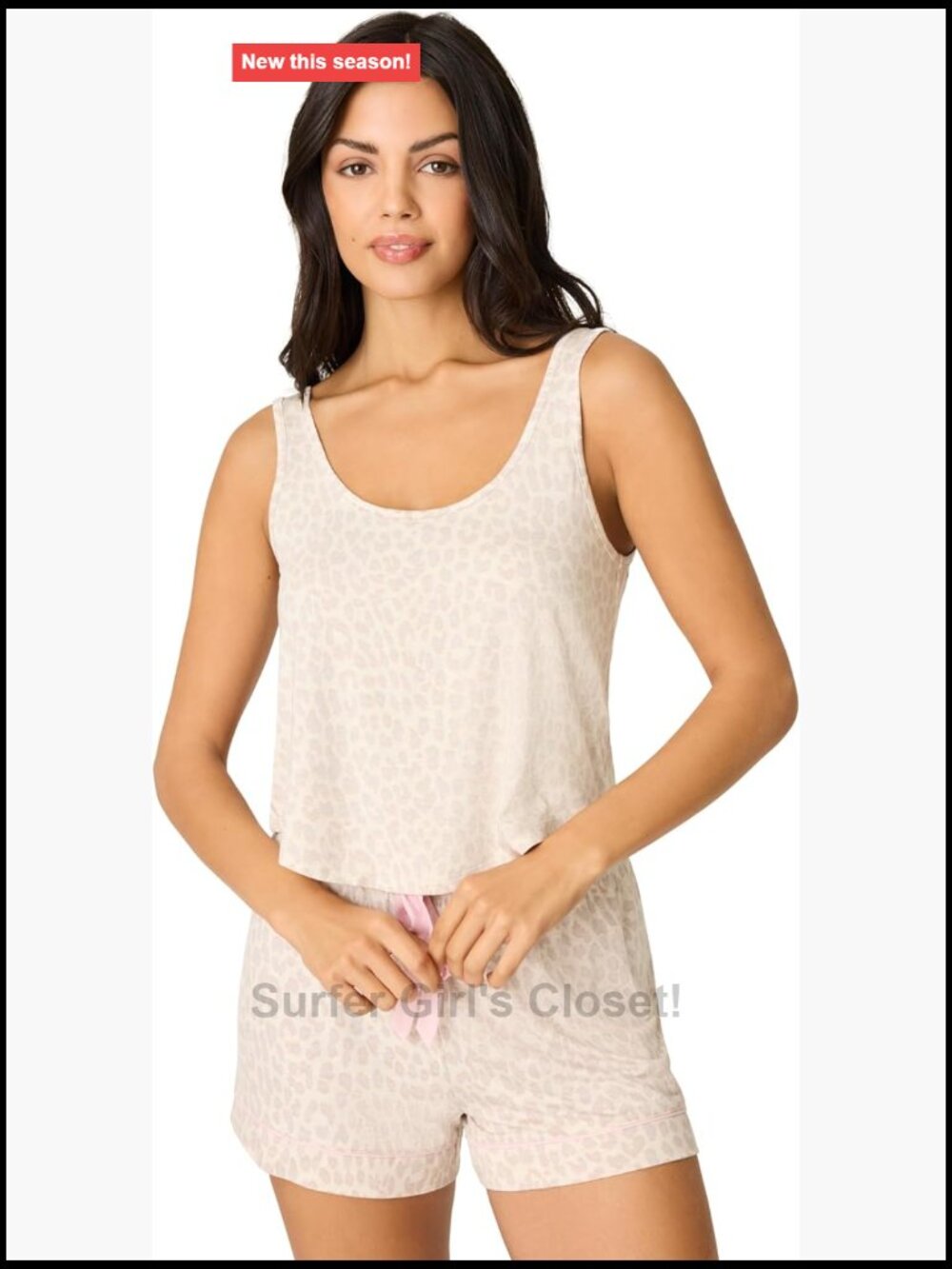 Women's Luxe Leopard Lounge Tank Top Soft Modal Jersey Sleeveless